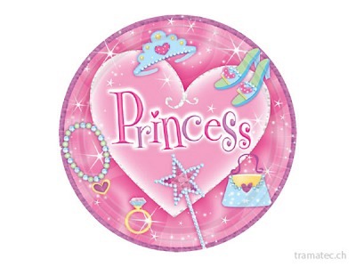 Amscan/Riethmüller 8 Kartonteller 23cm Prinzessin