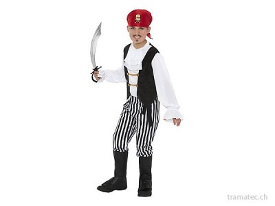 Fasnacht Pirat schwarz/weiss Gr. M