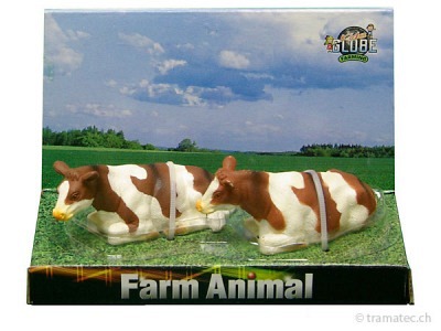 Kids Globe Kühe liegend Fleckvieh