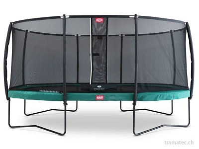 BERG Trampolin Grand Champion Regular 350 Green + Sicherheitsnetz Deluxe