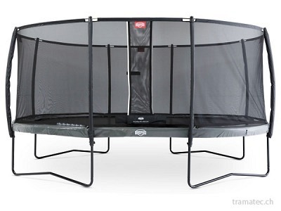 BERG Trampolin Grand Elite Regular 520 Grey + Sicherheitsnetz Deluxe