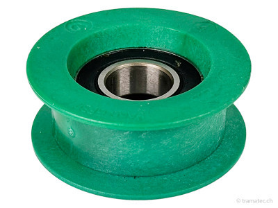 Kramp Ersatzteil Umlenkrolle mit Wangen Ø 50 mm, Kunststoff, Loch 15,0, grün