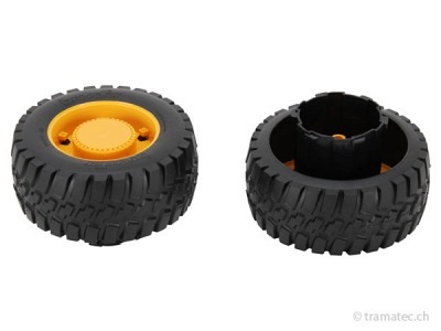 Bruder Ersatzteil 2 Blockprofilräder (104/44-60) mit Adapter