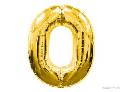 Amscan/Riethmüller Folienballon Nummer 0 gold