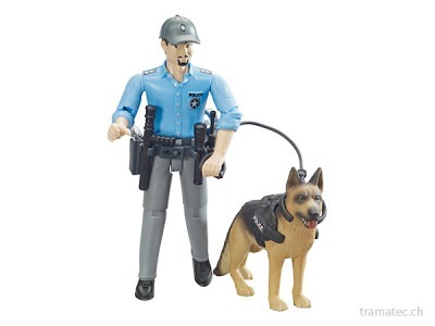 Bruder Polizist mit Hund