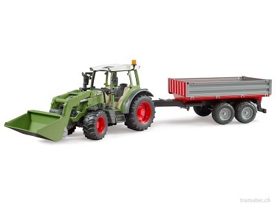 Bruder Fendt Vario 211 mit Frontlader und Bordwandanhänger - 02182